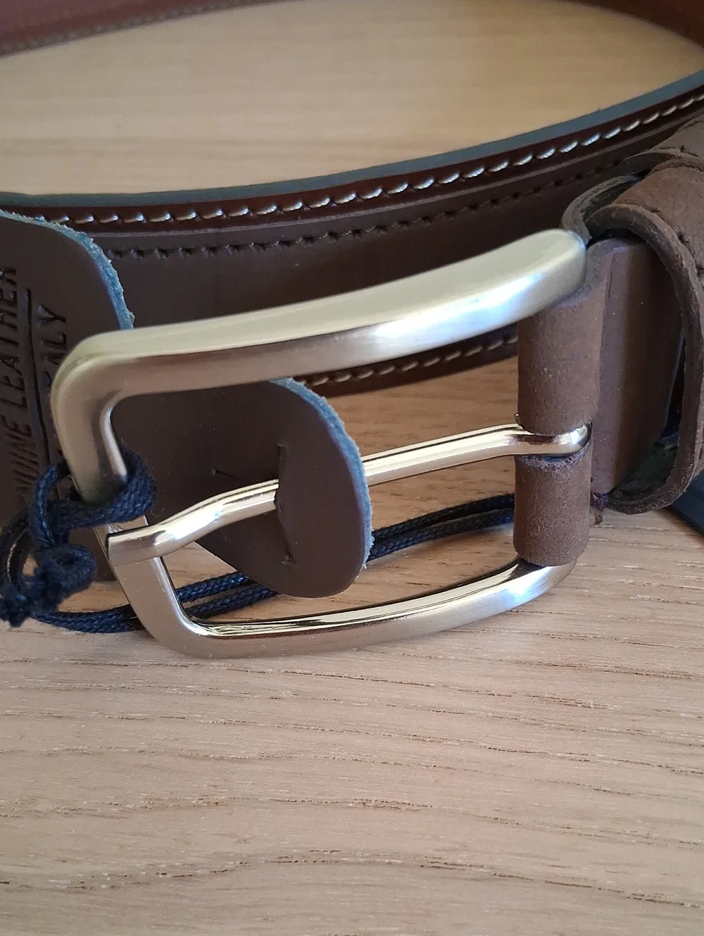 NWT Mens Italian Belt in Rich Espresso Suede Silver Tone Buckle